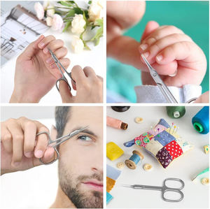 Tijeras de uñas para manicura y maquillaje de belleza, cuchillas afiladas curvas de acero inoxidable, tijeras para uñas para salón de belleza - Product Image 5