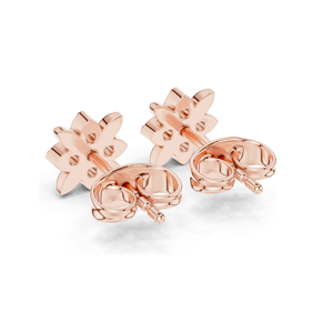 Boucles d'oreilles clous en diamant de laboratoire floral, clarté VVS-VS EF, or 18 carats, 14 carats, 10 carats et argent 925, or rose, or jaune, or blanc - Product Image 6