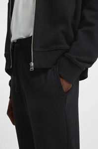 Mens Black Full-<b>Zip</b> Hooded Sweatshirt and Matching <b>Jogger</b> Pants Tracksuit OEM ODM Wholesale Apparel - Product Image 5
