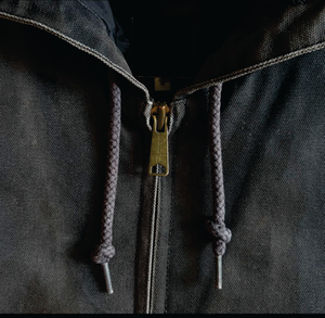 Sweat à capuche vintage à fermeture éclair, imprimé camouflage patchwork personnalisé par le fabricant, délavé à l'acide, streetwear, couleur contrastée, camouflage - Product Image 3