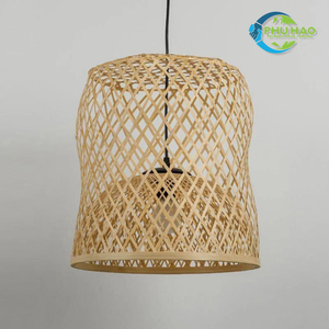 Lustre lanterne en rotin de bambou écologique, idéal pour l'éclairage de la maison et du jardin, fabriqué à la main pour un aspect naturel - Product Image 3