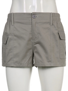 Pantalones cortos chinos de algodón transpirable de alta calidad personalizados al por mayor con diseño de múltiples bolsillos y cintura con cordón y secado rápido - Product Image 2