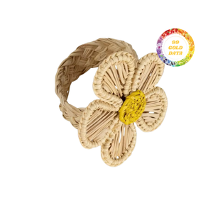 Rond rond de serviette en rotin, fait main et léger, adapté aux styles de décoration de table classiques et modernes - Product Image 1