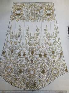 Best Price 100% Polyester Luxury Beaded <b>Fabric</b> with Zircon Handmade Indian Supplier Garments Making Woven and Mesh Pattern - Product Image 4