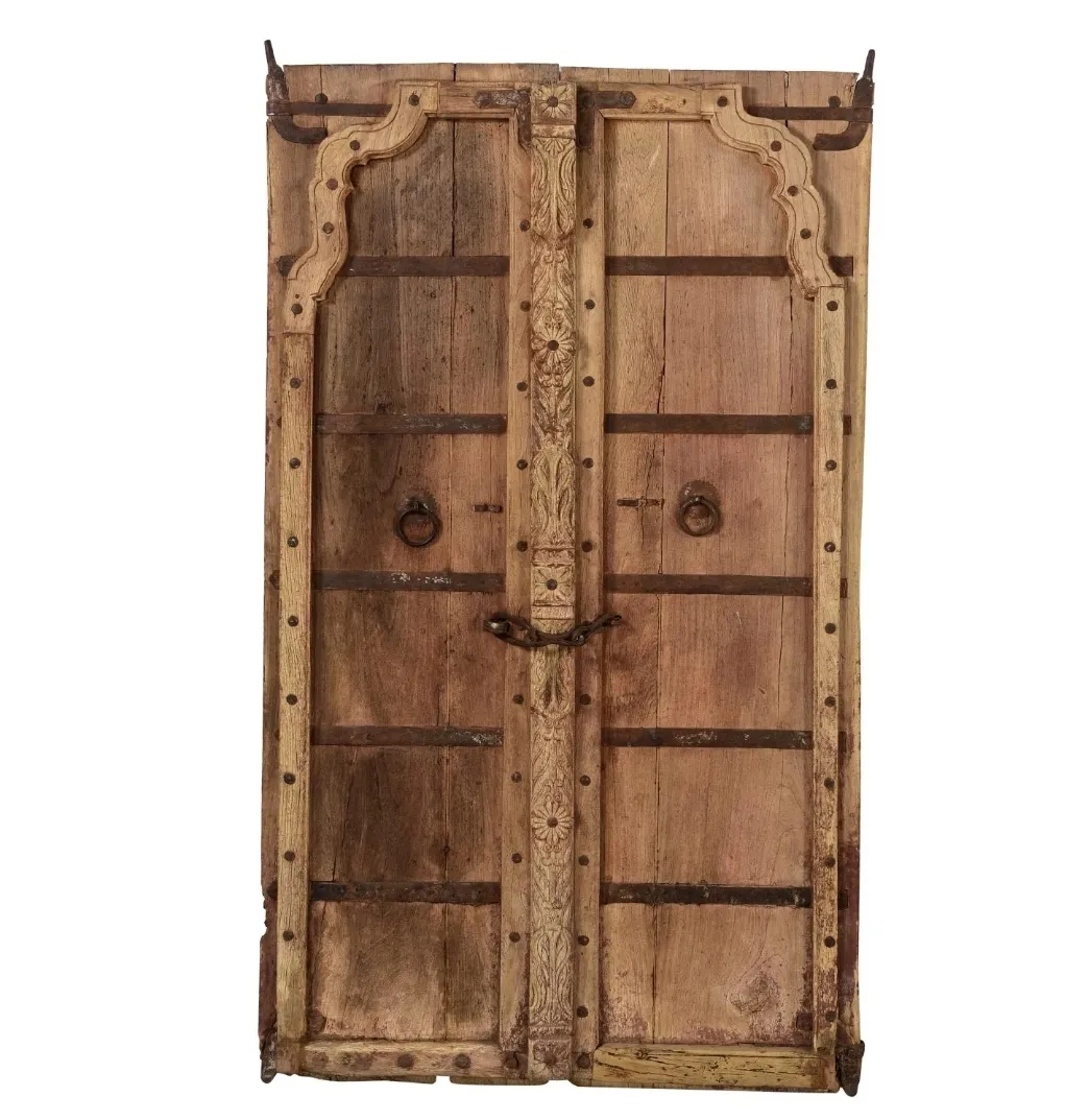 wooden vintage heritage bikanari door with hand carving for decor home, restaurant & hotel