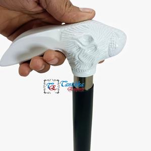 Canne de marche pliable en bois faite à la main de haute qualité, poignée en aluminium durable en forme de tête de lapin, design Art Déco, 94 cm, légère, pour hommes - Product Image 1