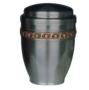 Urne funéraire en métal d'urne funéraire de cou de conception gravée brillante de conception populaire pour les cendres adultes humaines - Product Image 1
