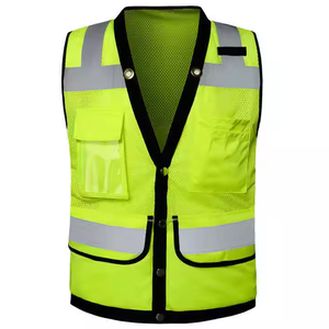 Chaleco DE SEGURIDAD térmico transpirable reflectante naranja fluorescente MOQ bajo ropa de trabajo de malla de alta visibilidad con bolsillos delanteros Unisex - Product Image 2