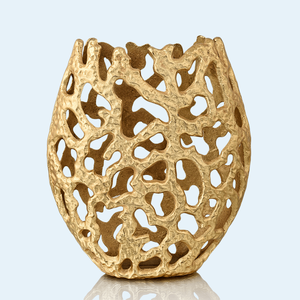 Jarrón de Coral de aluminio, jarrón de suelo de Metal hecho a mano de color antiguo para decoración de boda, jarrón de exhibición de flores de tendencia - Product Image 3