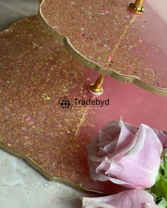 Soporte de pastel de resina epoxi de lujo para centro de mesa de boda y decoración del hogar Tradebyd - Product Image 3