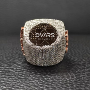 Iced Out Moissanite Luxurious Men's Hip Hop Rapper <b>Ring</b> Custom <b>Initial</b> Letter Logo Number Sterling Silver Wedding Party <b>Ring</b> - Product Image 3