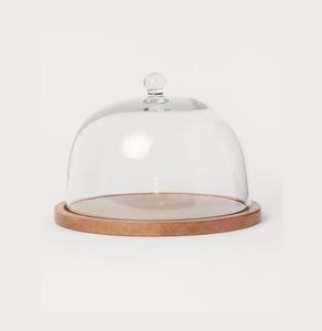 Plato para servir de madera maciza de alta calidad con cúpula de cristal para aperitivos gourmet, tartas y dulces - Product Image 6