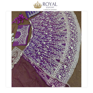 Fabricant en gros vendant des collections de vêtements de mariage de créateurs, vêtements indiens, tissu en filet doux avec des travaux de miroir réels, Lehenga Choli - Product Image 4