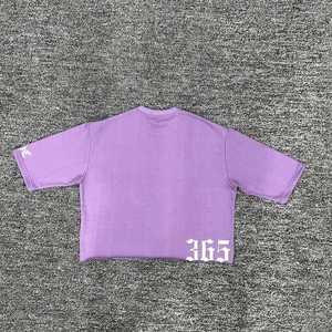เสื้อยืดผ้าฝ้ายซักกรดสำหรับผู้ชายผ้าพิมพ์ลายดาวขนาดใหญ่ปักโลโก้ได้ตามต้องการ - Product Image 3