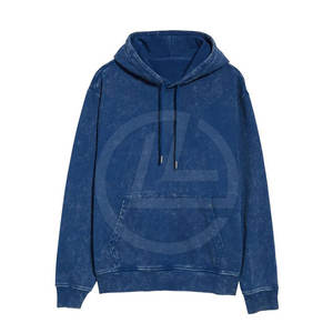 เสื้อฮู้ดผ้าซักกรดสำหรับผู้ชายผ้าคอตตอนสีทึบสไตล์สตรีทไซส์ใหญ่พิเศษย้อมไม่เหมือนใครสำหรับฤดูหนาว - Product Image 1