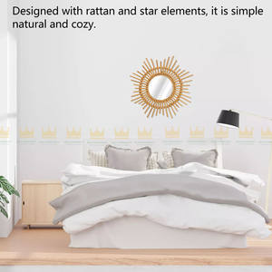 Eco Friendly <b>Rattan</b> Modern Wall <b>Mirror</b> Decor Customized Shape Unique Simple Handwoven From Vietnam - Product Image 4