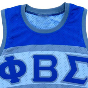 Camiseta Retro de Baloncesto - Phi Beta Sigma 100% Poliéster Malla Gruesa Logotipos Impresos Personalizados y Rib Tejido Equipo de Fraternidad - Product Image 1