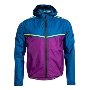 OEM Custom Men's <b>Lightweight</b> Color Block Windbreaker <b>Jacket</b> Hooded Waterproof <b>Running</b> Outdoor Sports Coat Wholesale B2B Supplier - Product Image 1