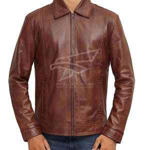 Veste en cuir design personnalisé Veste d'hiver pour hommes de couleur unie Streetwear Offre Spéciale Veste en cuir pour hommes à prix raisonnable - Product Image 3