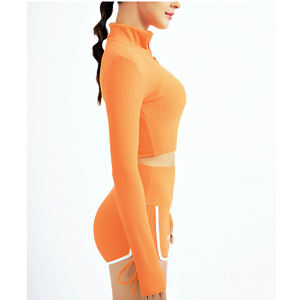 Conjunto Deportivo para Mujer Talla Grande, Nuevo Diseño 2025 |   Leggings de Yoga con Efecto Levanta Glúteos, Sujetador Deportivo Acolchado, Chaqueta para Correr, Pantalones Cortos, Conjunto de 5 Piezas - Product Image 3