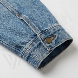 Veste en jean longue pour femme, classique, délavée, style camionneur, manches longues, décontractée, streetwear, vêtement d'extérieur tendance, couleur personnalisée - Product Image 6