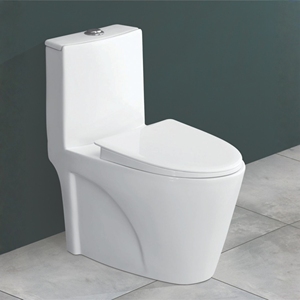 Cuvette de toilette monobloc Bellino à double chasse, chasse à jet siphonique, siphon en S, fixation au sol, design moderne, céramique écologique, garantie 5 ans - Product Image 3