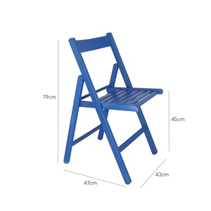 WELL HOME Sedia Bas Blu in Legno di Faggio 43x47x79 cm Sedia da Giardino - Product Image 3
