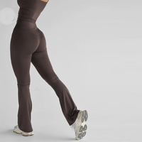 Leggings évasés tricotés sur mesure à taille haute pour femme – Respirants, séchage rapide, sans coutures, épais, pour le sport et les activités estivales