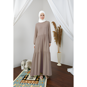 Vestido de mujer musulmán tradicional de alta calidad, diseño de moda, poliéster transpirable, manga larga, tacto suave, ropa de mujer Qanita - Product Image 2