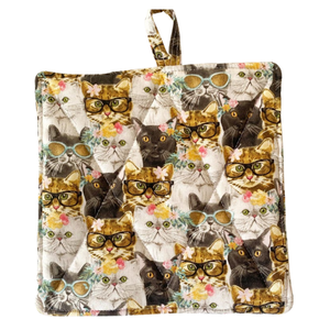 Ensemble de porte-casseroles matelassés de style vintage | Doublure en coton résistant à la chaleur Tampons de cuisine Passe au lave-vaisselle Four de cuisson - Product Image 5