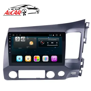 AuCAR 10.1 Pemutar DVD Audio Video Radio Mobil Android 10 Layar Sentuh GPS Navigasi Otomatis untuk Honda Civic RHD 2006-2011