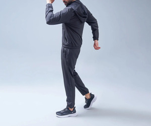 Wholesale price custom made Turn over collar with <b>zip</b> <b>up</b> plain two piece windbreaker sets for men - Product Image 5