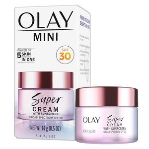 Crème Olay Super avec écran solaire SPF 30, format d'essai, hydratant léger pour le visage avec protection solaire, 5 avantages pour la peau en 1 - Product Image 1