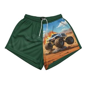 Short de camionneur bicolore avec logo personnalisé en gros direct d'usine avec poche zippée Short de football à double couture - Product Image 5