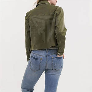 Chaqueta de Mezclilla para Mujer, Cuello Alto, Cómoda, de Secado Rápido, Transpirable, Tejido de Punto, para Invierno, al Mejor Precio, Venta al Por Mayor - Product Image 4