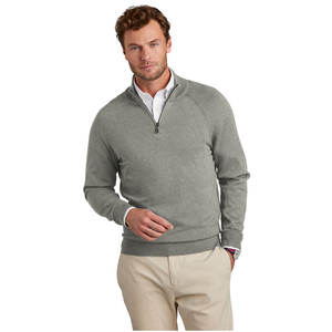 Pull à col montant en coton texturé de qualité supérieure, coupe classique, gris uni, 100% coton - Product Image 1