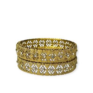 Fashion Trendy <b>Gold</b> Plated Brass Bangles Set with Imitation <b>Pearl</b> Elegant Bridal & Wedding Wear at Wholesale Price - Product Image 3