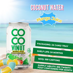 330ml Mango Coconut <b>Water</b> Vietnam OEM/ODM Beverage Factory, Wholesale Pricing, Free Samples, Brand Support - Product Image 4