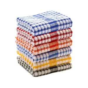 Serviette de cuisine en coton 100% brodée à la main, à carreaux, 18x28 pouces, texture slub, ultra absorbante, écologique, pour la cuisine quotidienne - Product Image 2