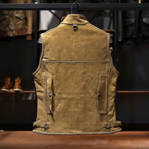 Gilet de motard pour homme en cuir véritable, gilet sans manches en cuir embossé crocodile, logo personnalisé, gilet en cuir, produits lacostés - Product Image 2