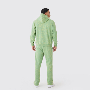 Ensemble de survêtement athlétique unisexe d'hiver 2 pièces, sweat à capuche à manches longues et pantalon de survêtement, tissu en molleton 100% coton, respirant, décontracté - Product Image 3