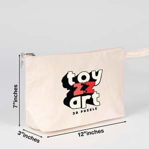 Bolsos de mano para mujer con formas únicas y base con fuelle, artículo superventas, con cierre de cremallera personalizado, de lona, 12 x 7 x 3 pulgadas - Product Image 2