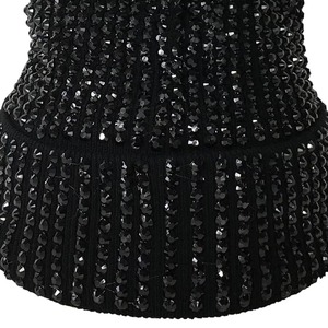 Gorro de Invierno Personalizable 100% Acrílico, Gorro de Punto con Imagen Bordada Brillante, Logotipo de Diamantes de Imitación, Unisex, Moda, OEM, ODM, Gorros de Playa - Product Image 3