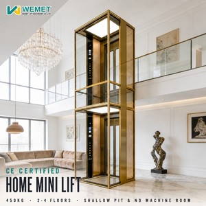CE-Zertifizierter Mini-Aufzug für 2-4 Etagen, 450KG Innen- und Außenbereich Wohnhaus-Villenaufzug, Kleiner Hausaufzug im Modernen <span class=keywords><strong>Design</strong></span> - Product Image 1
