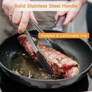 Penjepit Dapur Anti Lengket 12-Inci dengan Gagang Stainless Steel Tahan Panas dan Ujung Silikon Food Grade untuk BBQ dan Menyajikan Salad - Product Image 5