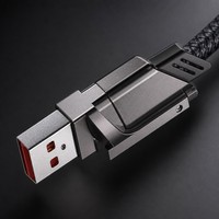 Kabel Pengisian Cepat 4-in-1 XXD 65W Gaya Mecha Paduan Seng PD 3.0 Kabel Data Terjalin untuk MacBook Laptop iPhone 15 16 Series iPad