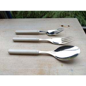 Ensemble de couverts en acier inoxydable avec manche élégant en os, parfait pour les repas à la maison, les hôtels, les mariages, les occasions spéciales, ustensiles de table - Product Image 3