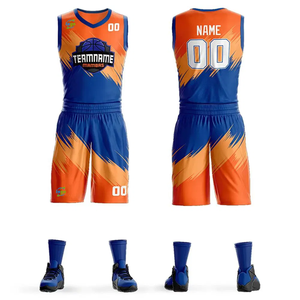 Últimos kits de baloncesto personalizados para hombres, uniformes de poliéster transpirable con número de nombre de sublimación, camisetas de baloncesto para jóvenes de talla grande - Product Image 2