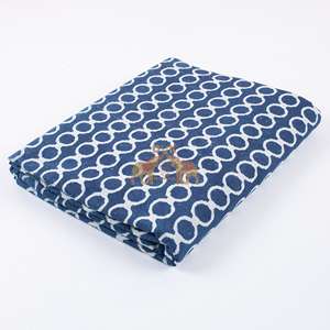 Tela de Algodón Estampada a Mano con Técnica de Bloque Indigo, para Vestidos de Mujer, Estilo Étnico Indio, para Verano - Product Image 5