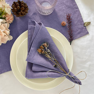 ผ้าเช็ดปากสี่เหลี่ยมขนาด16*16นิ้วที่ทันสมัยระบายอากาศได้นำมาใช้ใหม่สำหรับงานแต่งงานงานเลี้ยงร้านอาหารการตกแต่งอาหารสีทึบที่เรียบง่าย - Product Image 3